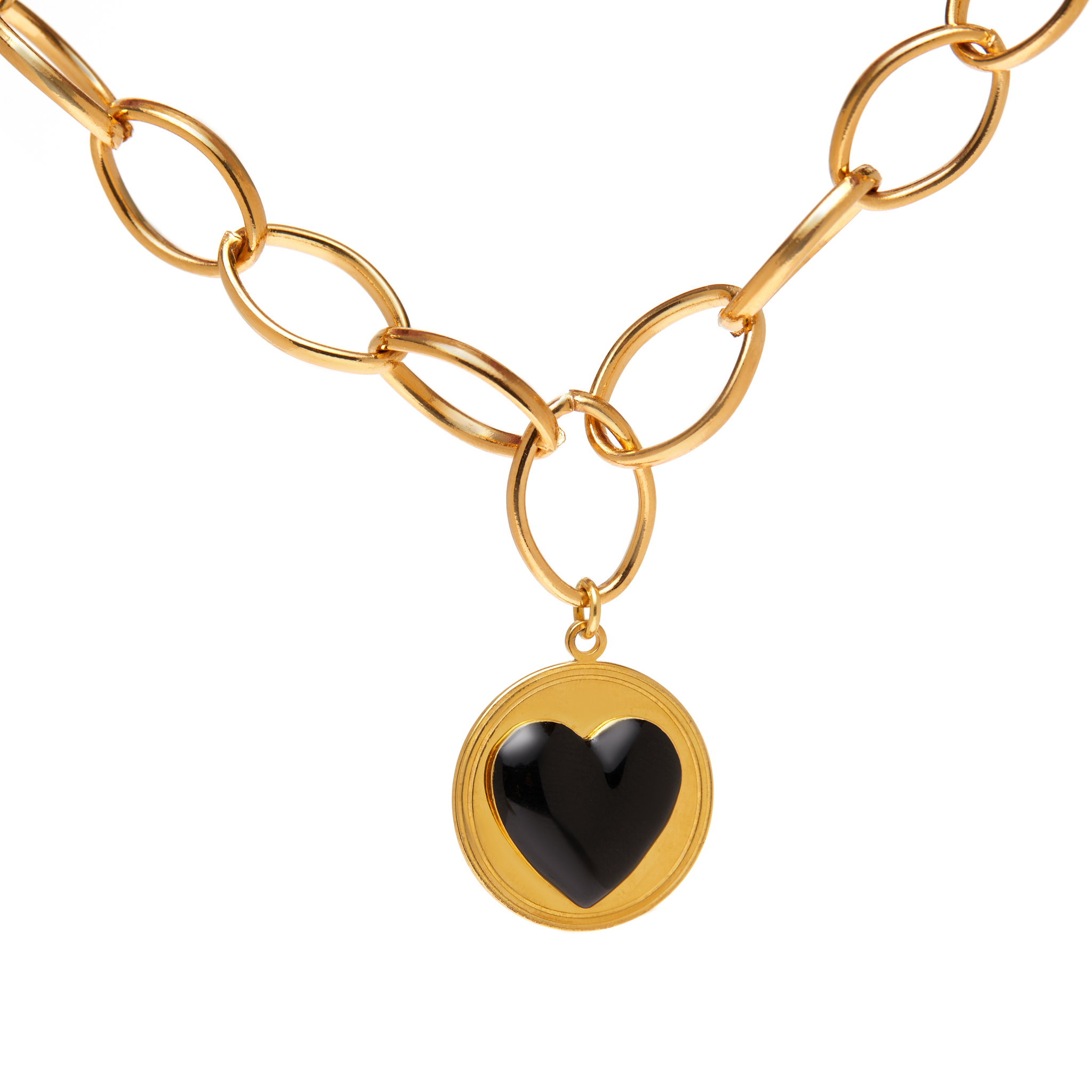 WILHELMINA GARCIA Колье Gold Black Heart Necklace цена и фото