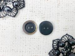 Пуговицы, d 1,5 см, 2 прокола, чёрный с бежевым