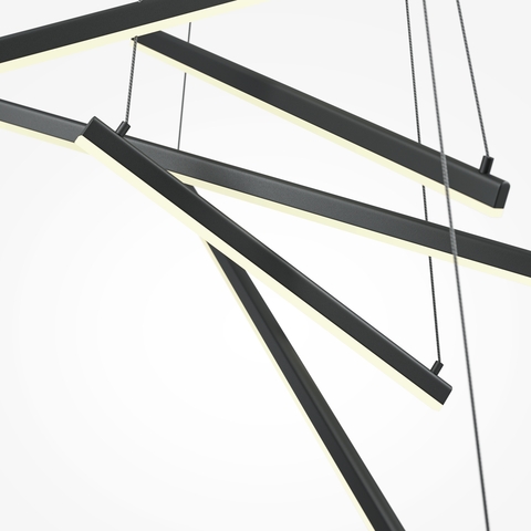 Подвесная светодиодная люстра Maytoni Line MOD016PL-L96BK