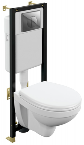 Комплект CERSANIT NATURE CO DPL EO инсталляция BLACK кнопка LEON пластик, хром глянцевый