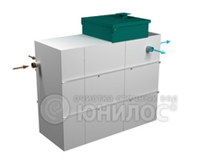 Станция биологической очистки Юнилос Астра 15/ 3000 л. в сутки / до 15 чел. / самотечный сброс / компрессорная аэрация (2500x1160x2445см;420кг;) - арт.560537