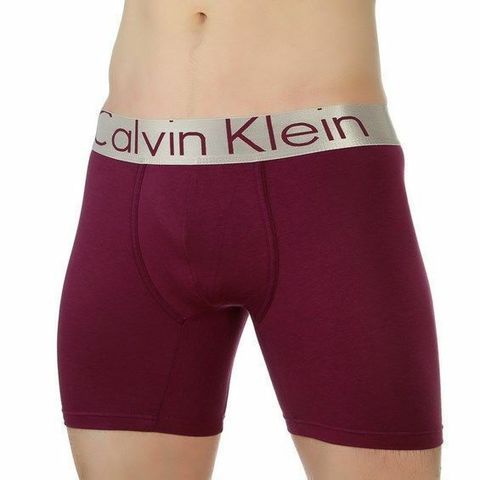 Мужские трусы боксеры удлиненные бордовый Calvin Klein Steel Boxer