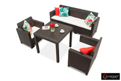 Стол B:rattan Dallas 800*800мм, коричневый