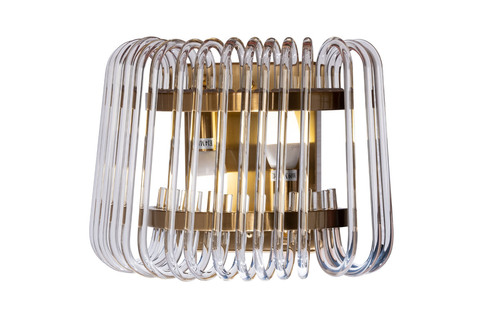 Бра настенное для спальни 22x16x30см Garda Decor латунь/стекло прозрачное