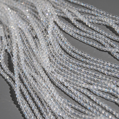 Белая шпинель синтетическая с эффектом лунного камня, 2мм, шар, микроогранка