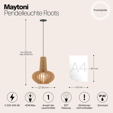 Подвесной светильник Maytoni Roots MOD193PL-01W1