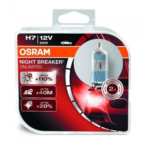 Галогеновые лампы Osram H7 Night Breaker Unlimited - 64210NBU-HCB