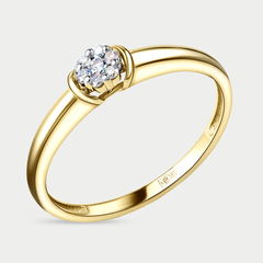 Помолвочное кольцо женское из желтого золота 585 пробы с бриллиантом (арт. 01-12-6350-11-00-21)