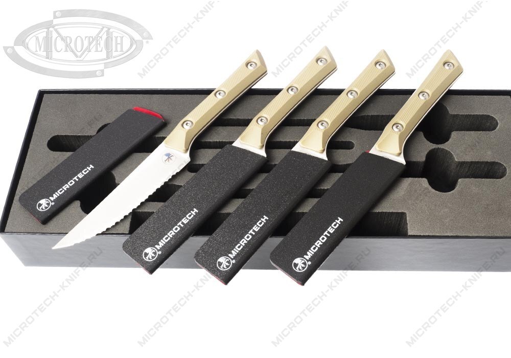 Нож Microtech Kitchen Steak TAN Serrated