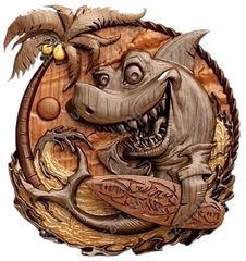 Силиконовый молд № 510 медальон Серфер Акула