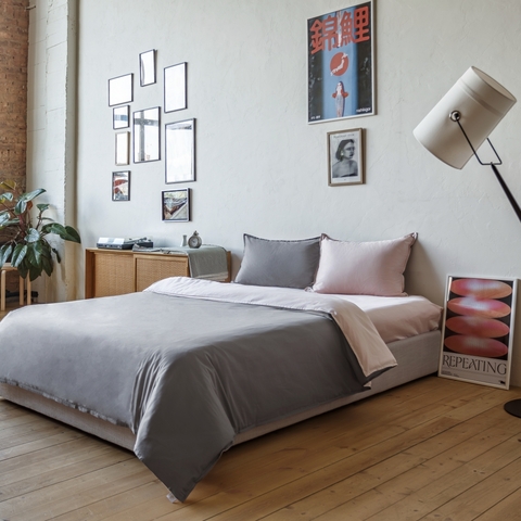 Постельное бельё двустороннее LaPrima сатин (1,5 сп) - Дымка - купить 3