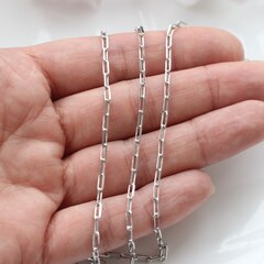 Цепочка 6*3,5 мм, родий, 40 см, А123-1