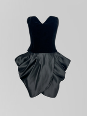 Костюм Bisher из корсета без лямок на молнии и атласной юбки с защипами