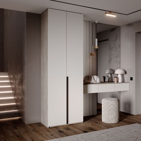 Шкаф Марвэл 2-х ств. (800) (Кашемир, Дуб Крафт серый)