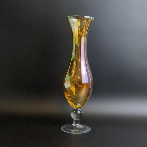 Фужерная ваза для небольшого букета цветов, люстровое стекло, 24 см, винтаж времен СССР 1970-1990 гг 