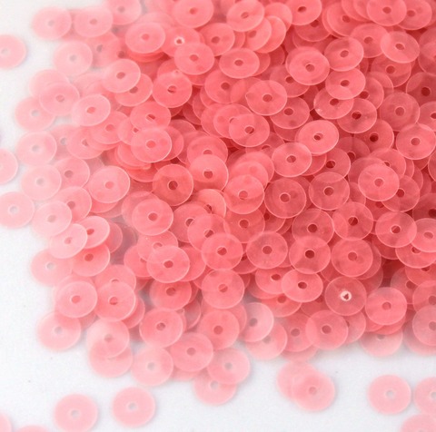 366F Пайетки плоские 3 мм, цвет розовый полупрозрачный матовый