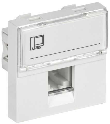 РКИ-20-00-П Розетка компьютерная RJ-45 UTP кат.5e (на 2 модуля) ПРАЙМЕР белая IEK