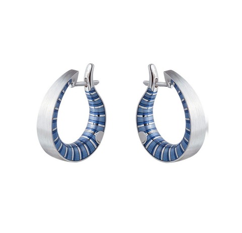 Серьги Конго с синей эмалью, E0177-21/9