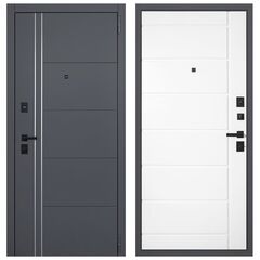 Купить Входная дверь Вегас бетон тёмный ПВХ белый матовый