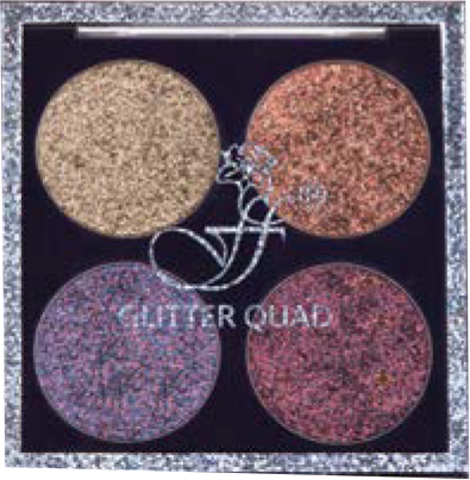 Ffleur Тени Е 494D для век на дисплее 4-цв GLITTER QUAD тон 01