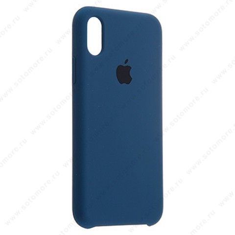 Накладка Silicone Case для Apple iPhone XS темно-синий