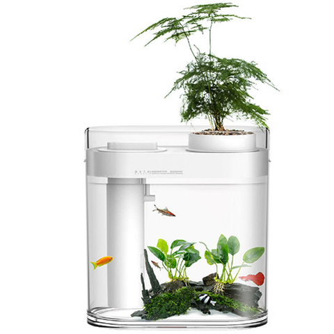 Аквариум Xiaomi Descriptive Geometry Amphibious Fish Tank (HF-JHYGQC001), белый