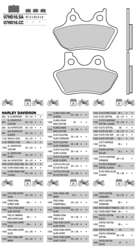 07HD16SA колодки тормозные МОТО (FDB2097)