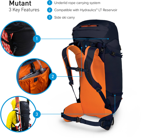 Картинка рюкзак альпинистский Osprey Mutant 52 Blue Fire - 4