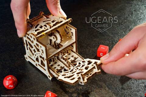 Dice Keeper: надежное хранение дайсов Ugears Games - Деревянный конструктор, сборная механическая модель, 3D пазл, хранение игральных костей и кубиков