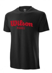 Футболка теннисная Wilson M Padel Script Cotton Tee - black