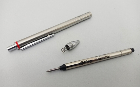 Ручка-роллер Rotring Jazz Capless, автоматическая, бесколпачковая, Chrome Steel (R 502719)