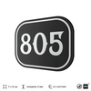 Номерок на дверь квартиры 805, для кабинета, офиса, шильдик 9 х 7 см, черный, Айдентика Технолоджи