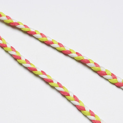 Шнуры/Плетеный/К1629 косичка розовый/желтый/белый