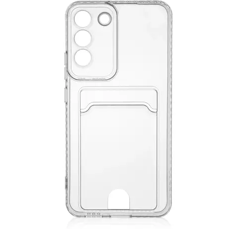 Силиконовый чехол с визитницей - кармашком для карт Clear Card для Samsung Galaxy S21 (Прозрачный)