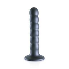 Серый фаллоимитатор Beaded G-Spot - 13,8 см. - 