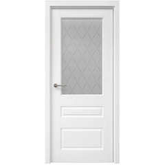 Купить Межкомнатная дверь эмаль Классика 3 белая остеклённая