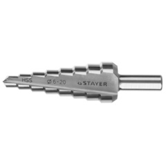 STAYER 6-20 мм, 8 ступеней, сталь HSS, ступенчатое сверло (29660-6-20-8)