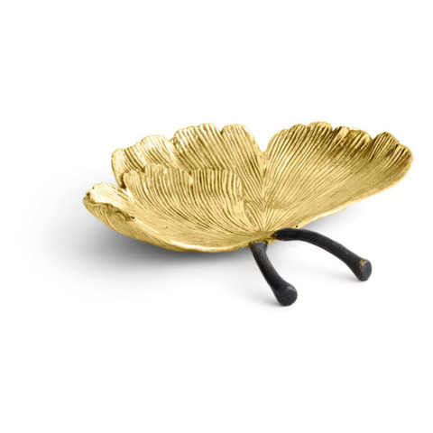 Чаша 14см Michael Aram Листья гинкго золотая