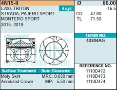 Поршень двигателя TEIKIN 43304AG STD (4шт/упак)
