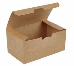 Коробка картонная для наггетсов 150х91х70мм ECO FAST FOOD BOX для 9 шт. Размер L (миди) цвет Крафт/Белый DoECO (х50/500)