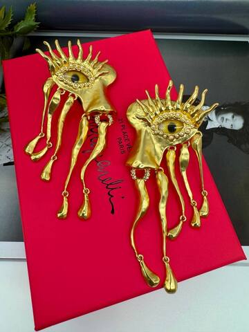 73133- Серьги POCER FACE в стиле Schiaparelli с подвесками