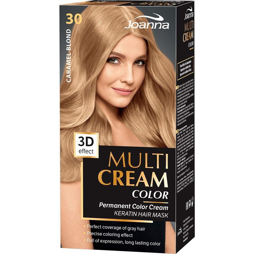 Краска для волос `Joanna` Multi Cream 3d Карамельный блонд (тон 30)