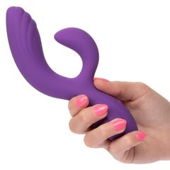 Фиолетовый вибромассажер-кролик Stella Liquid Silicone “C” Curve - 19 см. - 