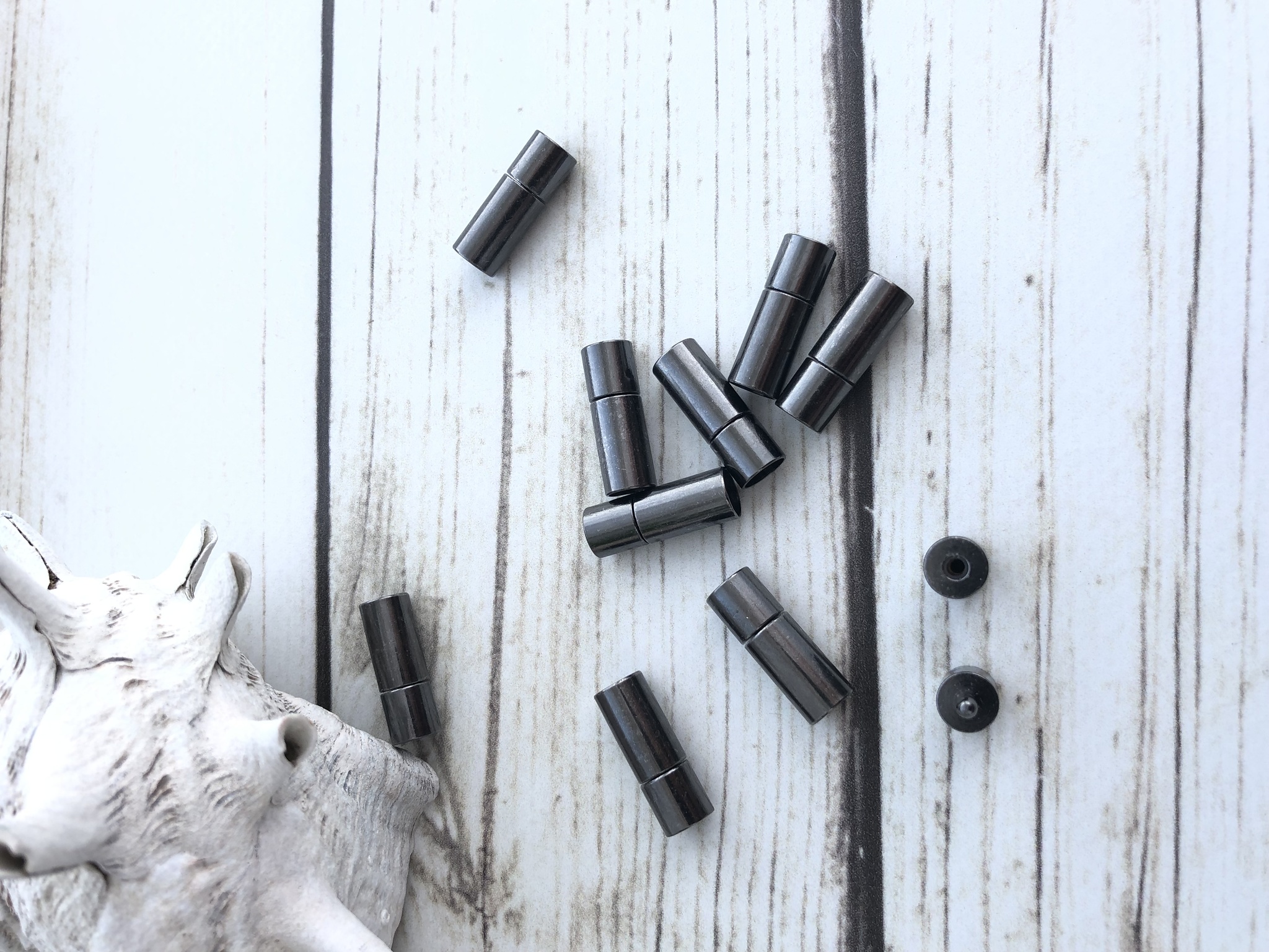 Застежка вакуумная для шнура - gunmetal - 20 мм.