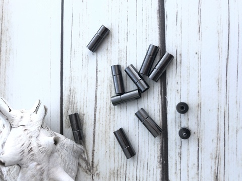 Застежка вакуумная для шнура - gunmetal - 20 мм.