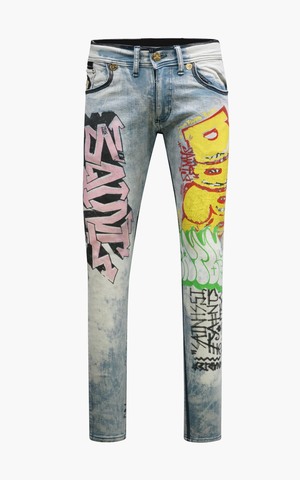 Джинсы HAND PAINTED GRAFFITI JEAN BLEACH The Saints Sinphony