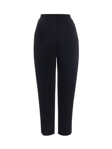 Женские брюки с защипами черного цвета из вискозы - фото 1