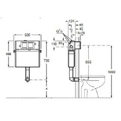 ROCA THE GAP ПРИСТАВНОЙ  УНИТАЗ+БАЧОК+КНОПКА+СИД