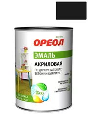 Эмаль универсальная акриловая Ореол глянцевая черная
