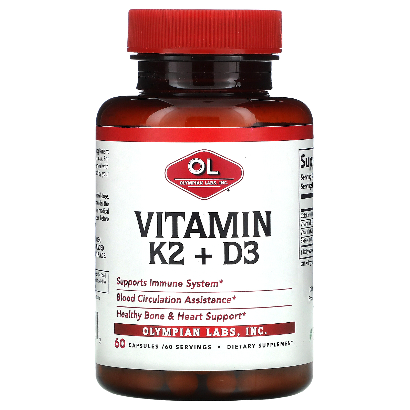 Olympian Labs, Витамин K2 + D3, 60 капсул OLY-91215 – купить за 2 388 ...